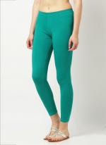 Cotton Lycra Firozi Casual Wear Plain Leggings